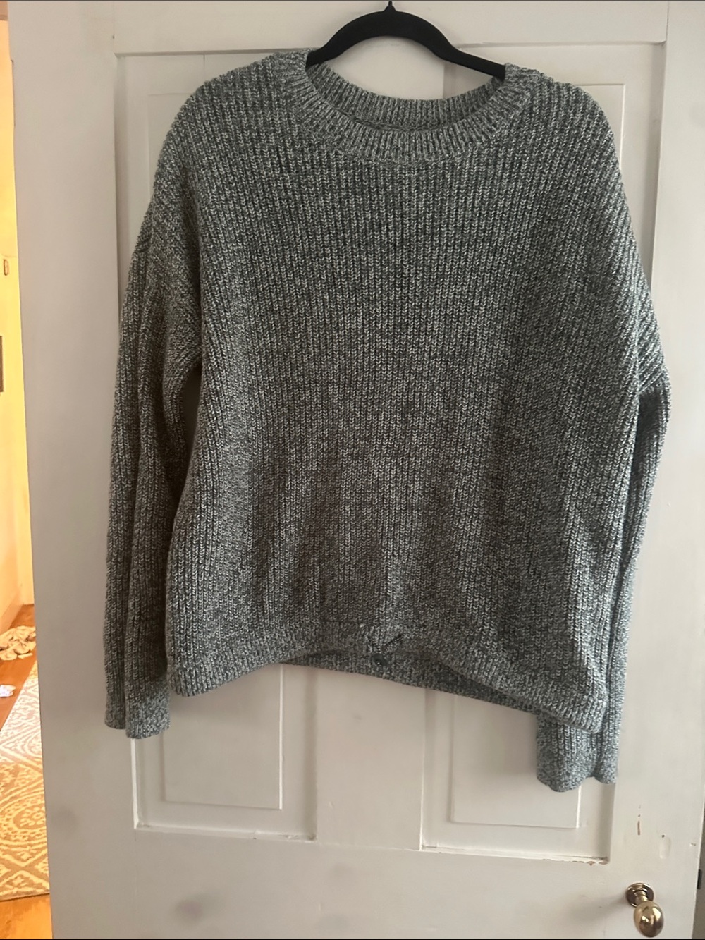 Lou & GreyHeather Green Ribbed Crewneck Sweater
